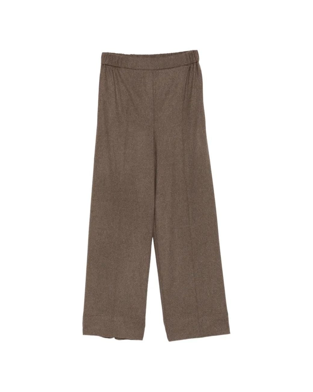 Emme Brown Pressed-Crease Wide-Leg Trousers