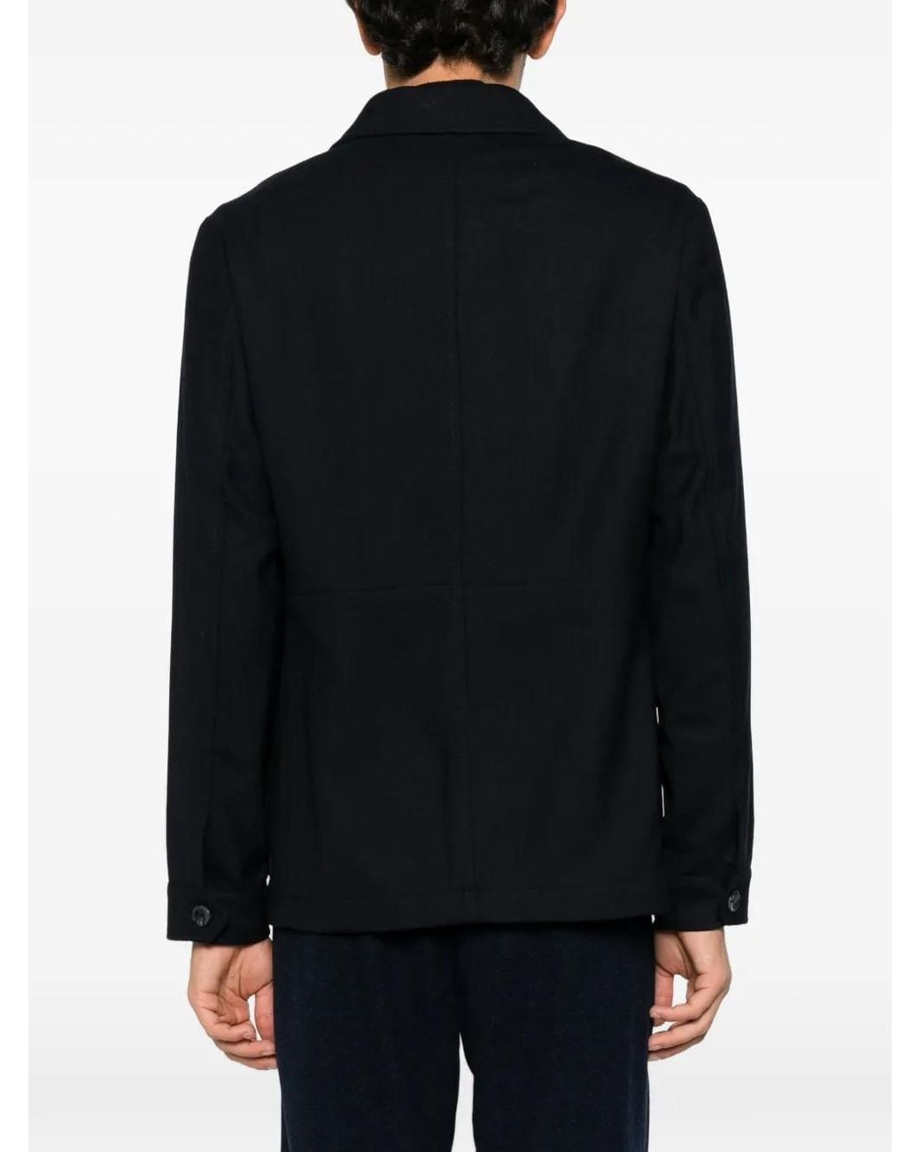 Alberto Gozzi Black Button-Up Jacket for men