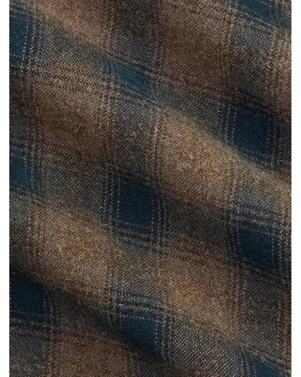 RRL Black Plaid Tie-Waist Midi Dress