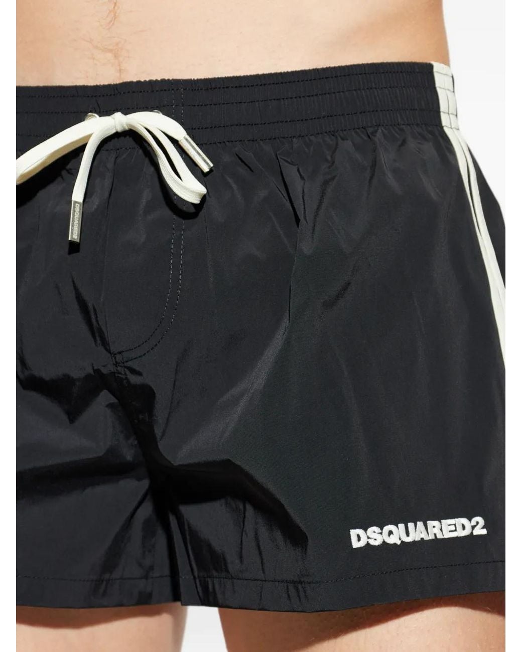 DSquared² Black Logo Midi Swim Boxer for men