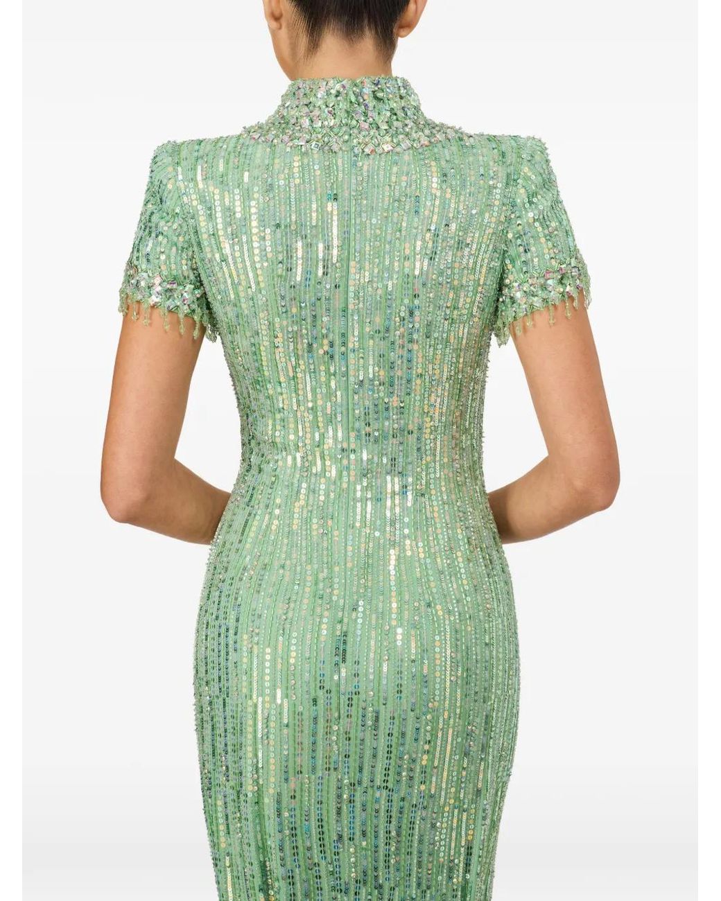 Jenny Packham Green Madeleine Beaded Gown On