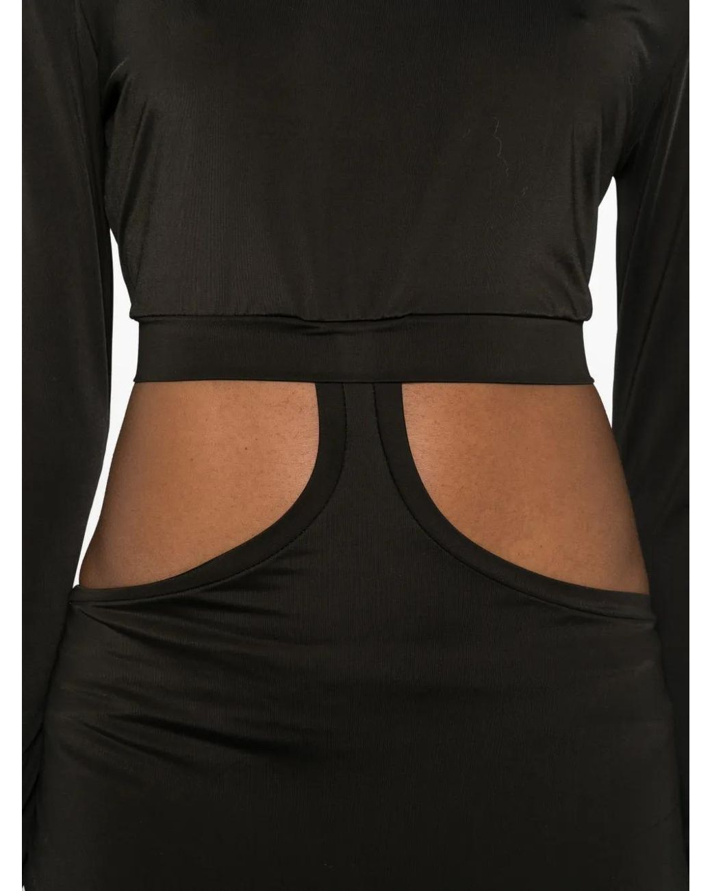 MITILIANE COUTURE Black Cut-Out Zip-Fastening Midi Dress