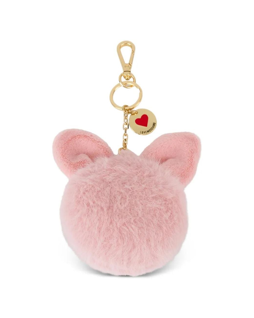 Love Moschino Pink Pom-Pom Ear-Detail Keyring