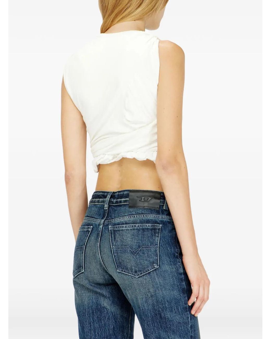 DIESEL White Rucked-Up Tank Top