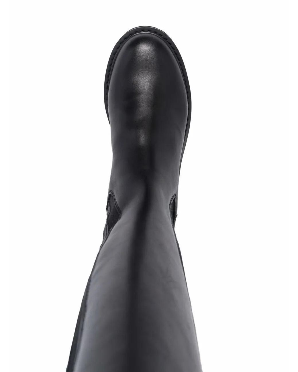 Cult Black Chunky Leather Knee-Length Boots