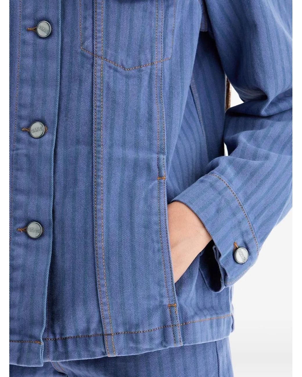 Ganni Denim Jack in het Blue