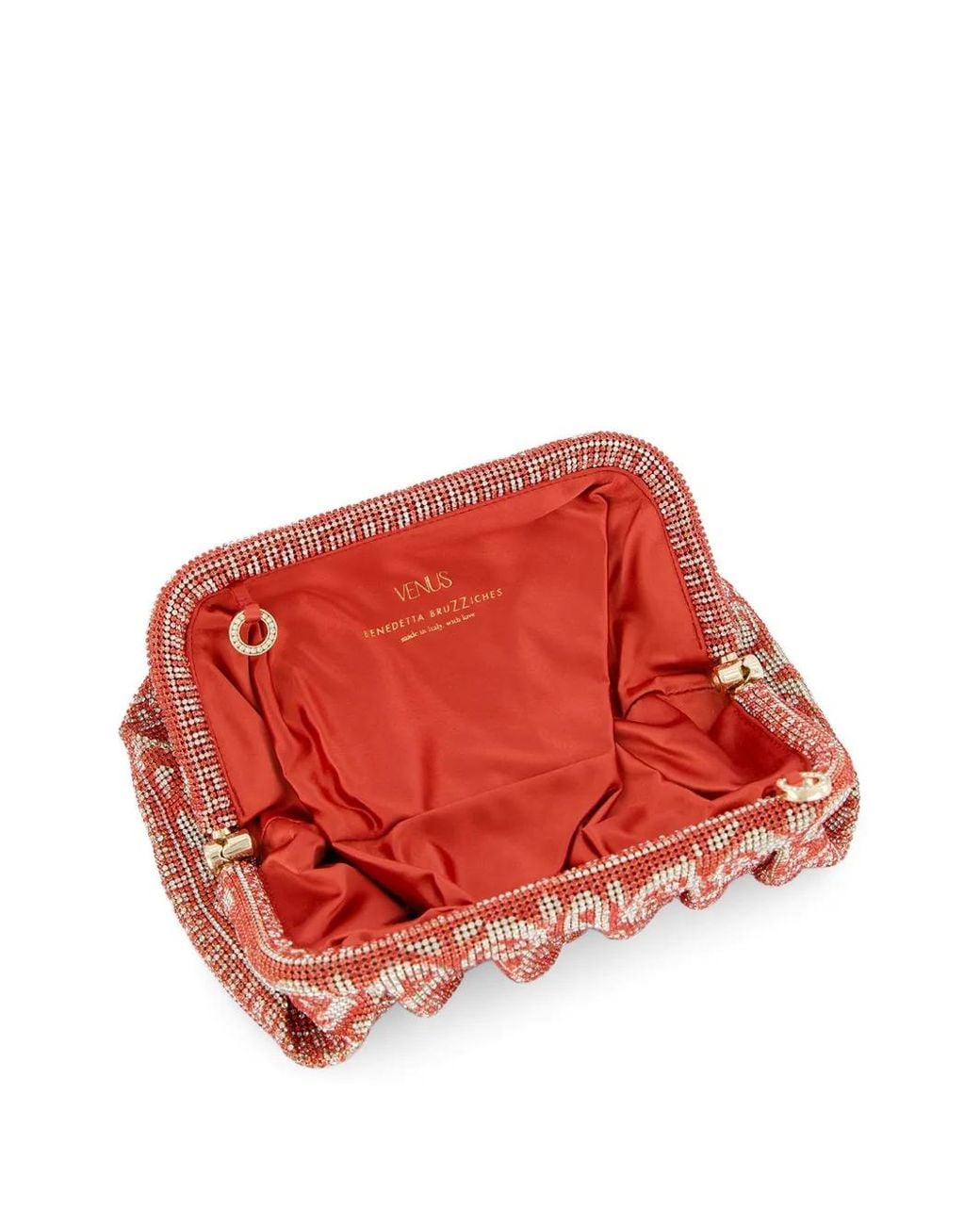 Benedetta Bruzziches Red Venus Paisley-Print Clutch Bag