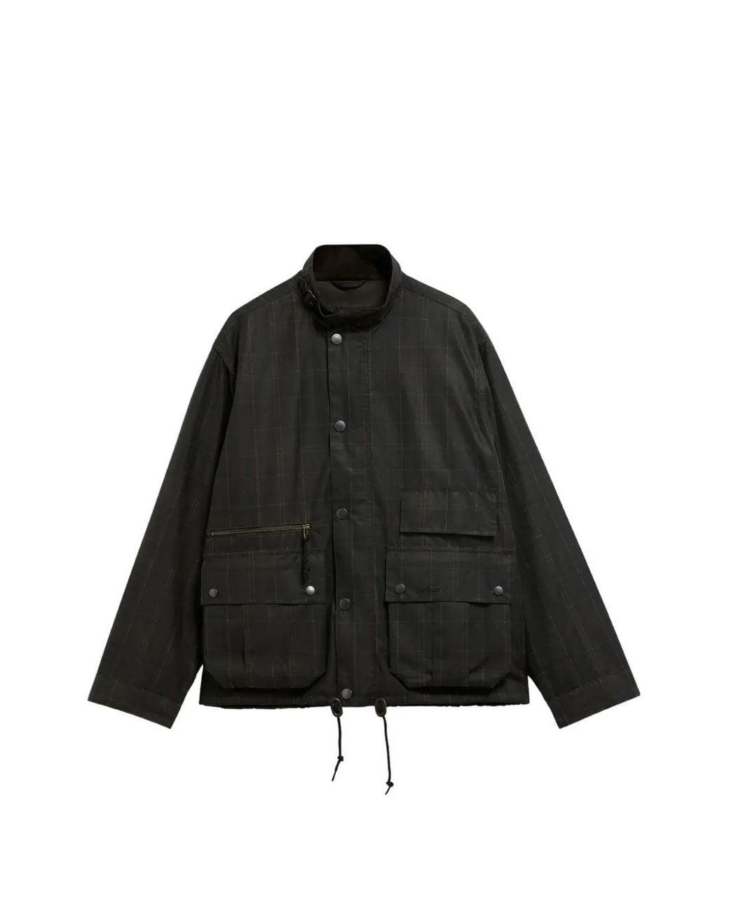 Barbour Black Ursula Tartan-Print Buckled-Collar Jacket for men