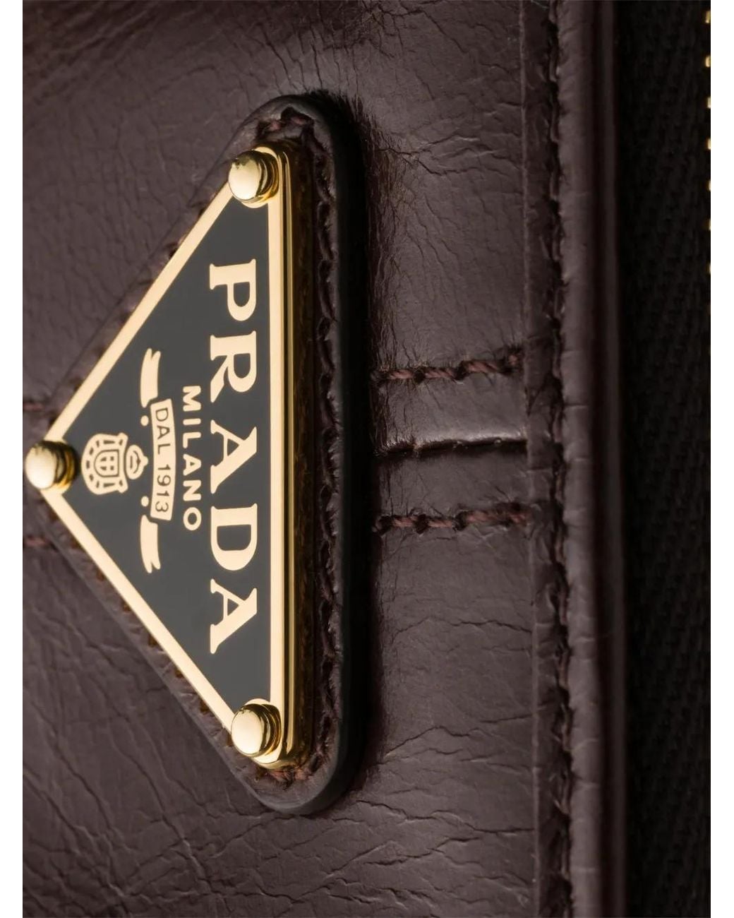 Prada Brown Leather Pouch