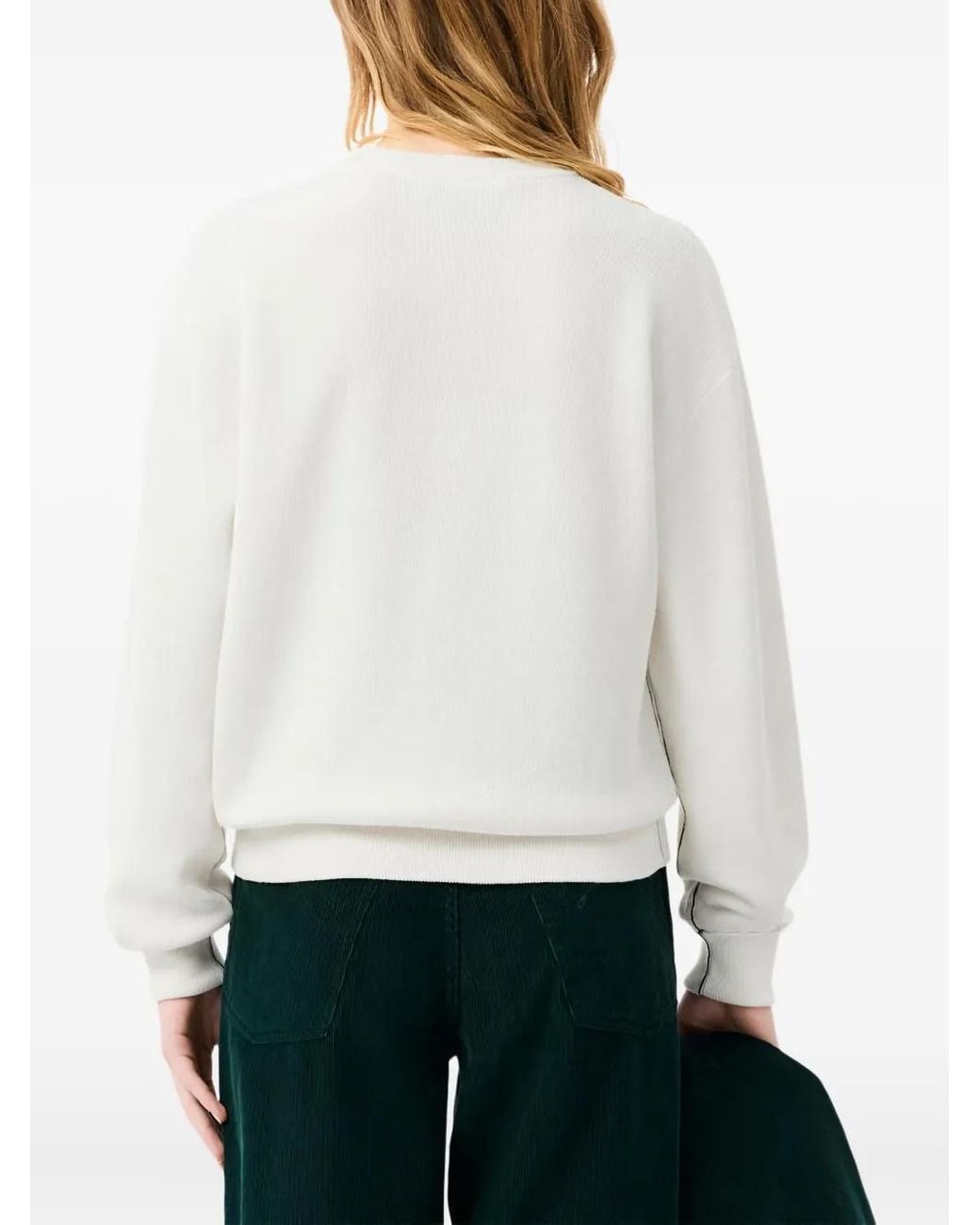 Lacoste White Logo-Patch Sweater