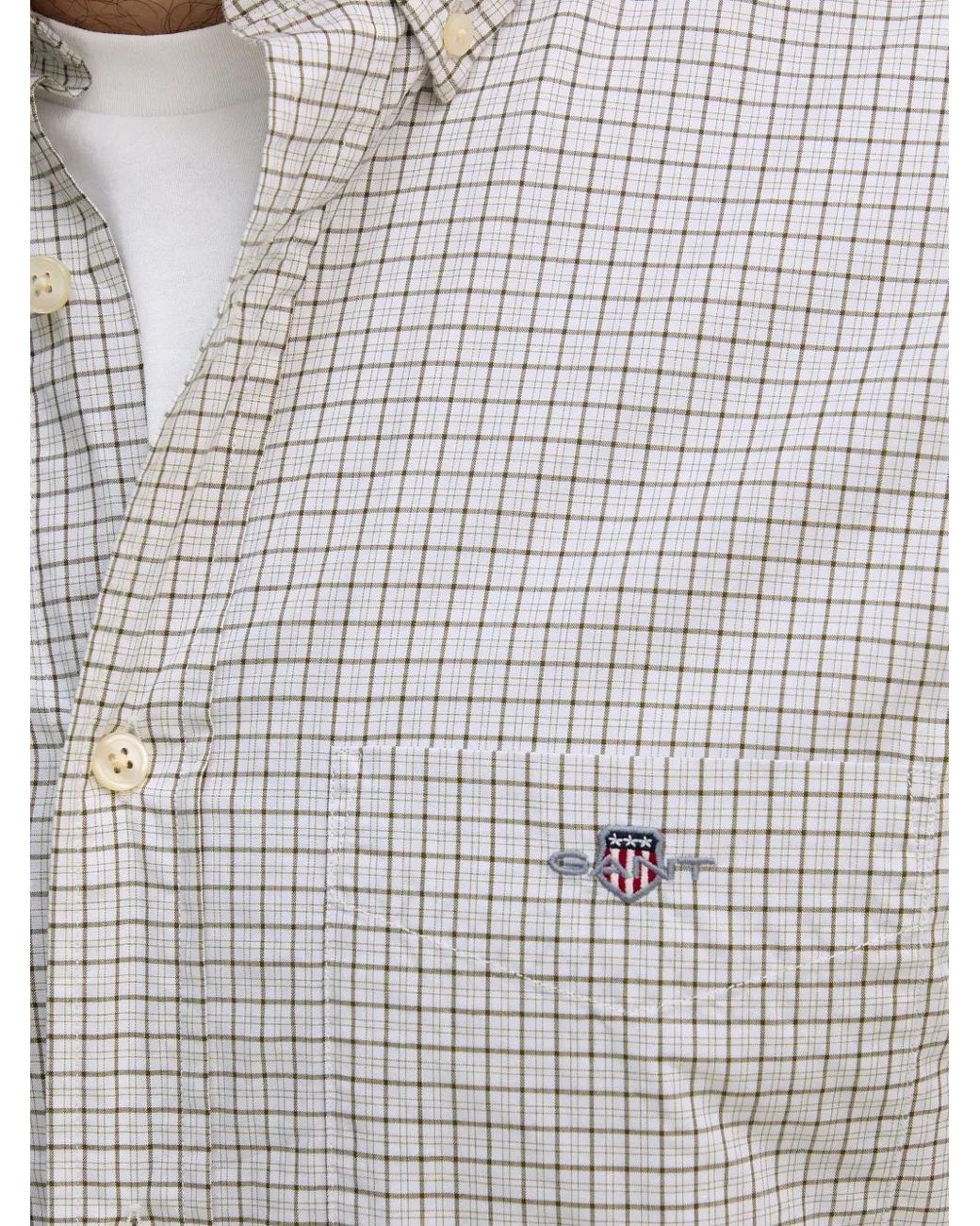 Gant Gray Checked Oxford Shirt for men