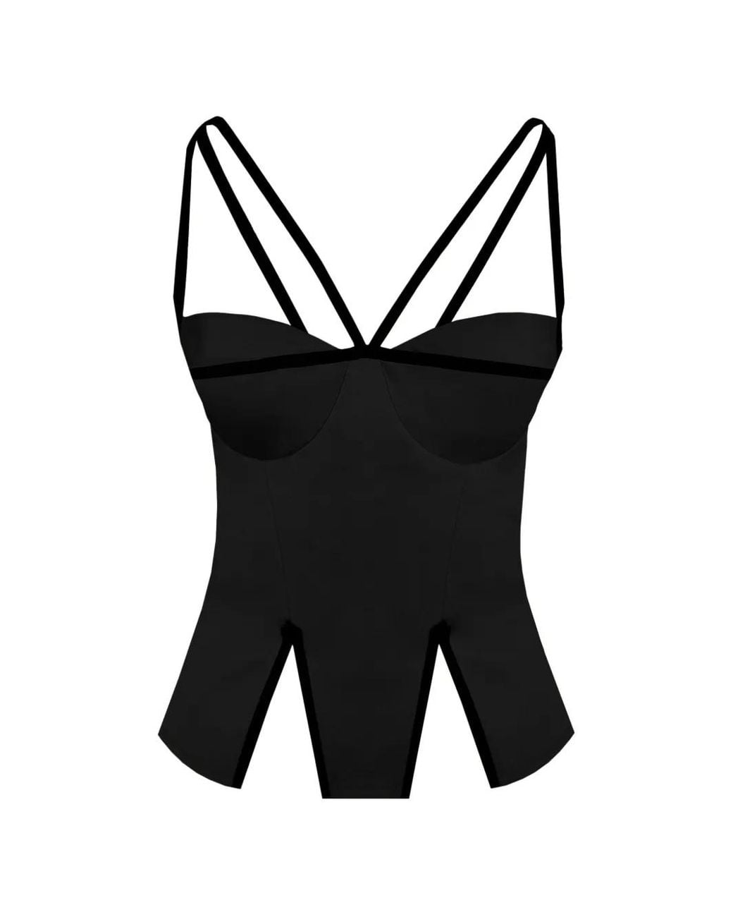 Contessa Mills Black Madeleine Corset-Style Top