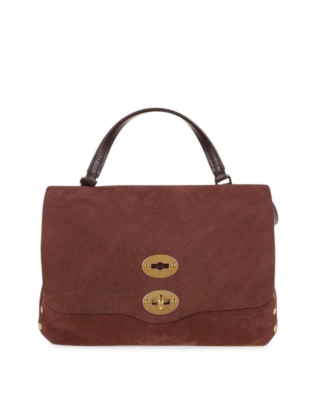 Zanellato Brown Postina Studded Tote Bag
