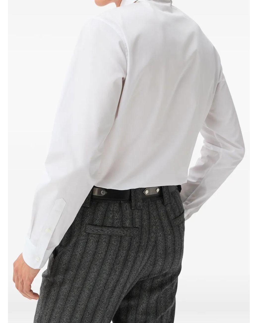 Versace White Cotton Poplin Slim Shirt for men