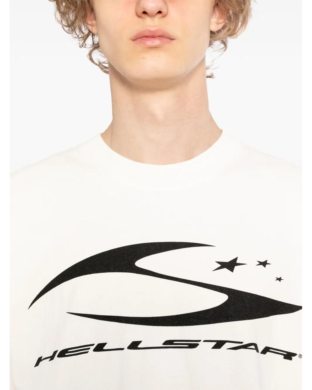 HELLSTAR White Logo Print T-Shirt for men