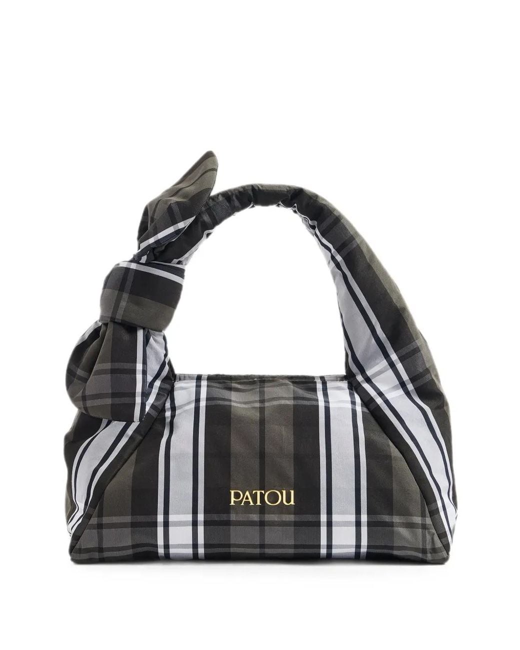 Patou Black Knot Check-Print Tote Bag