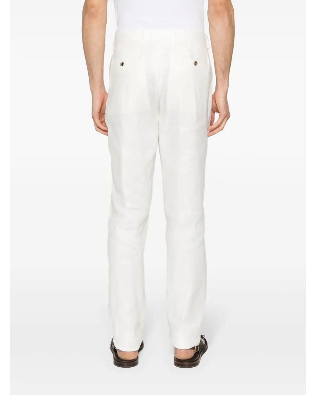 Lardini White Slim-Fit Chino Trousers for men