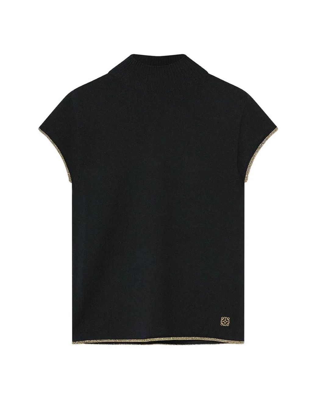 Momoní Black Kame Garment-Dyed Sleeveless Jumper