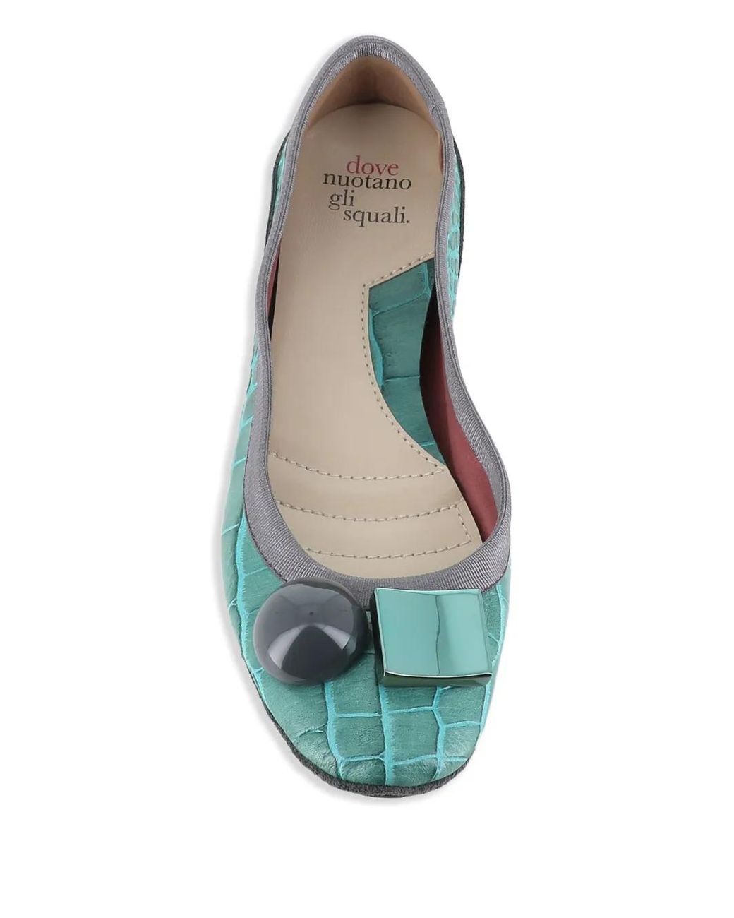 Dove Nuotano Gli Squali Green Becky Ballerina Shoes