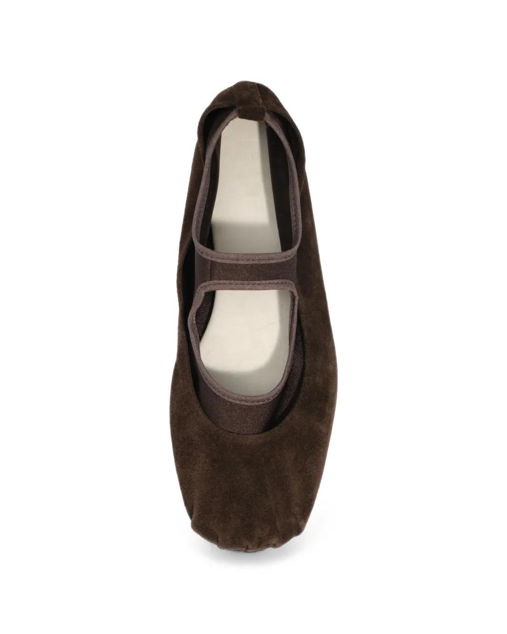 Bimba Y Lola White Dark Suede And Tricot Ballerina