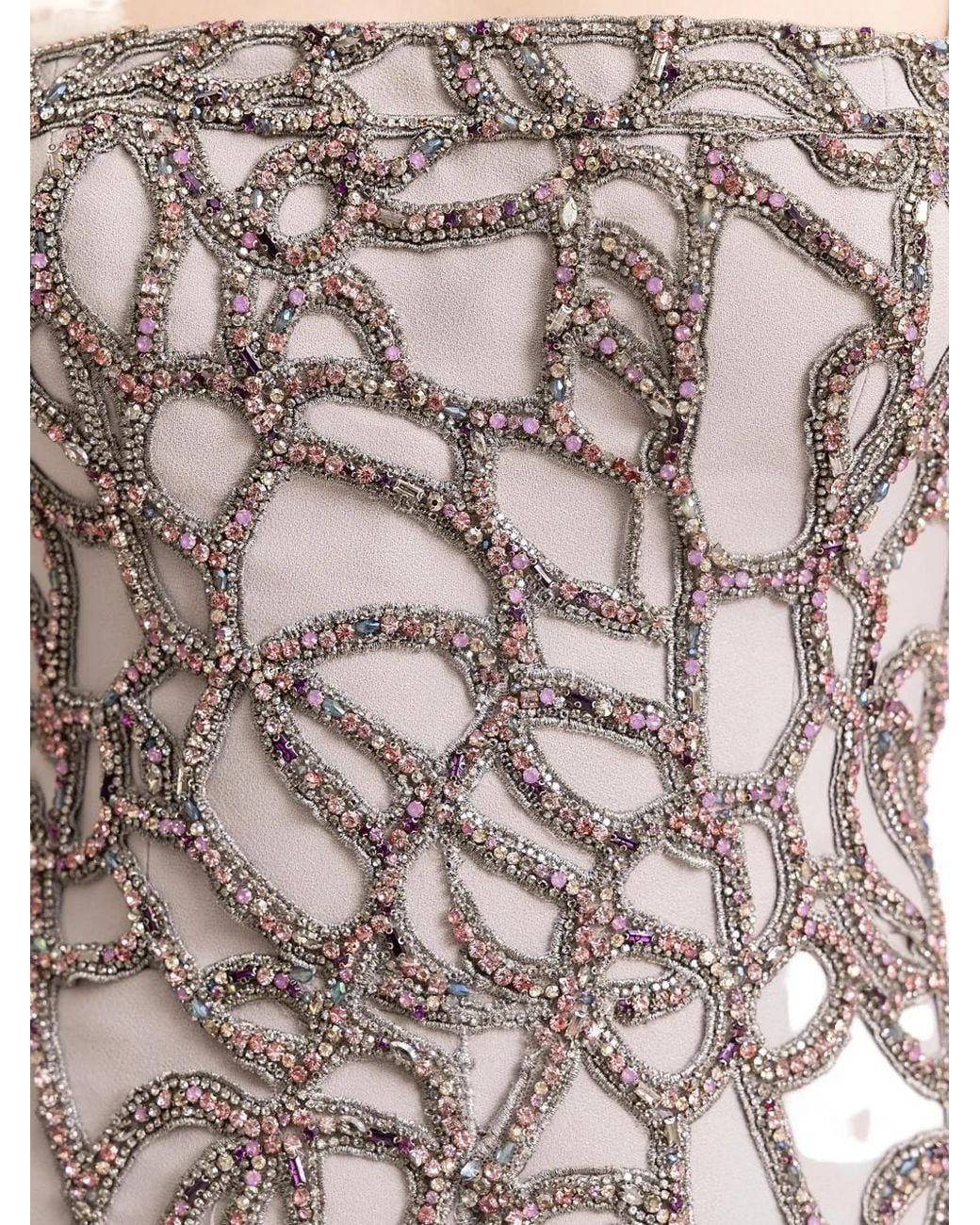 Gemy Maalouf Natural Bateau-Collar Beaded Gown