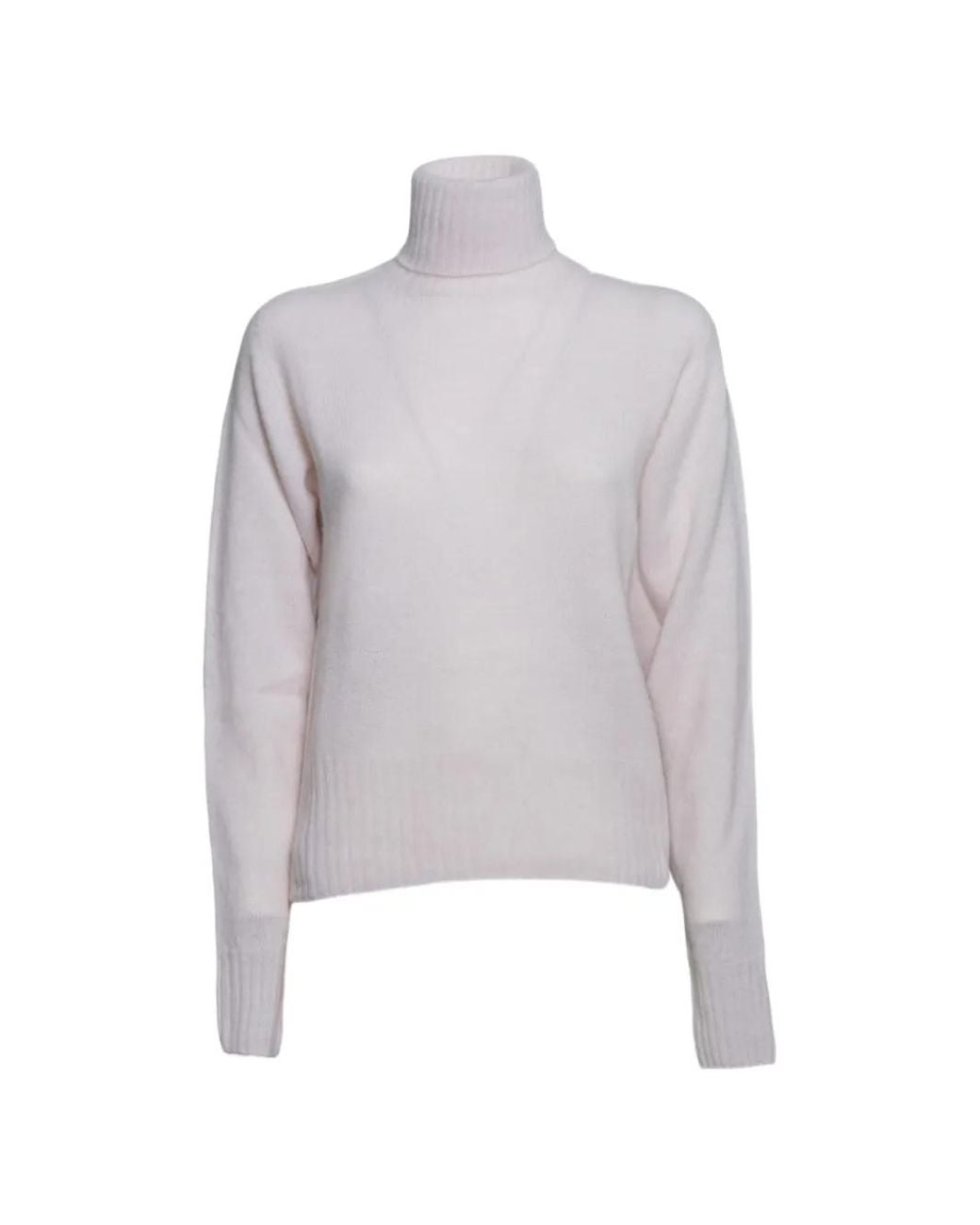 SOLOTRE Gray Roll-Neck Knitted Sweater