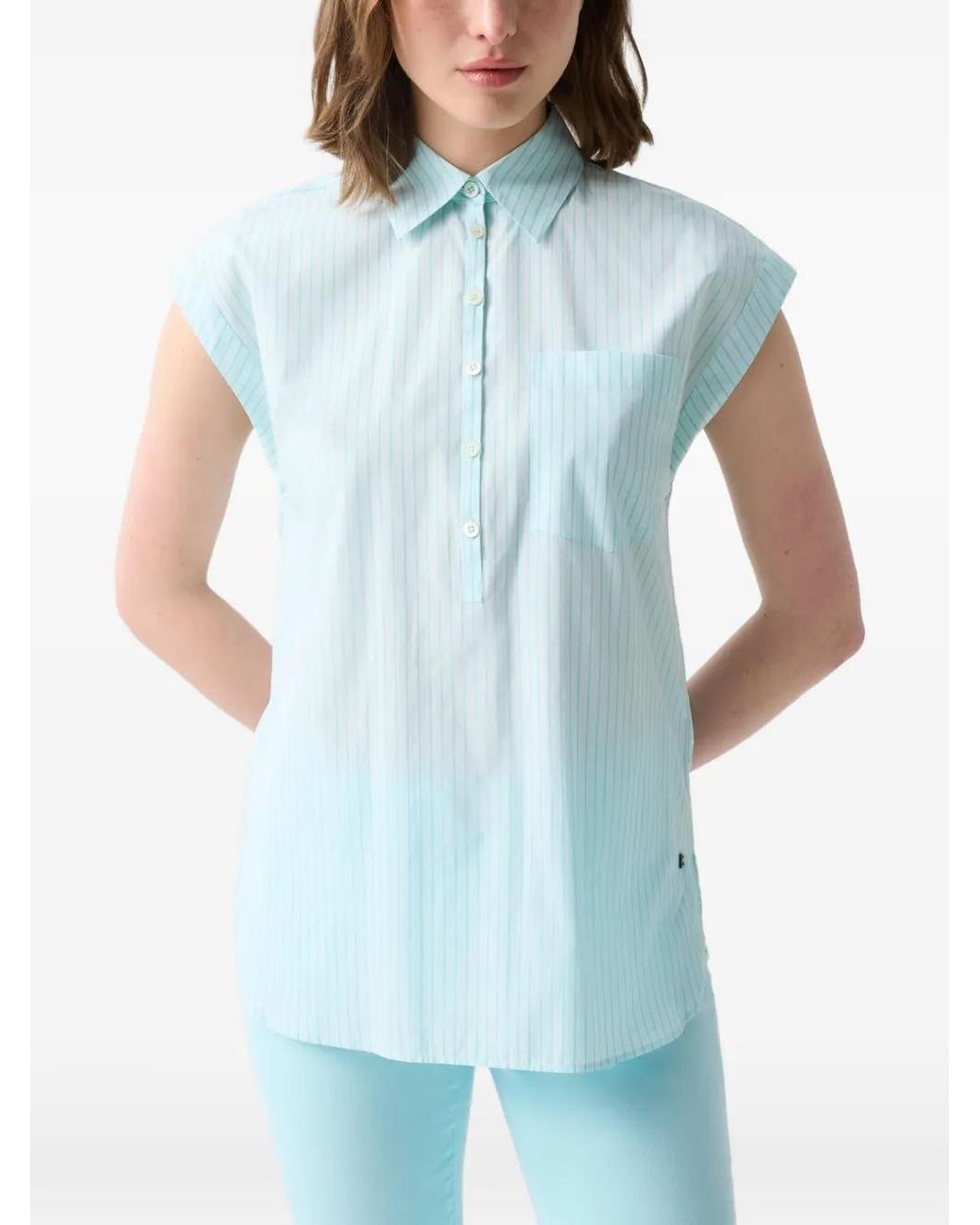 Bogner Blue Hunter Striped Blouse