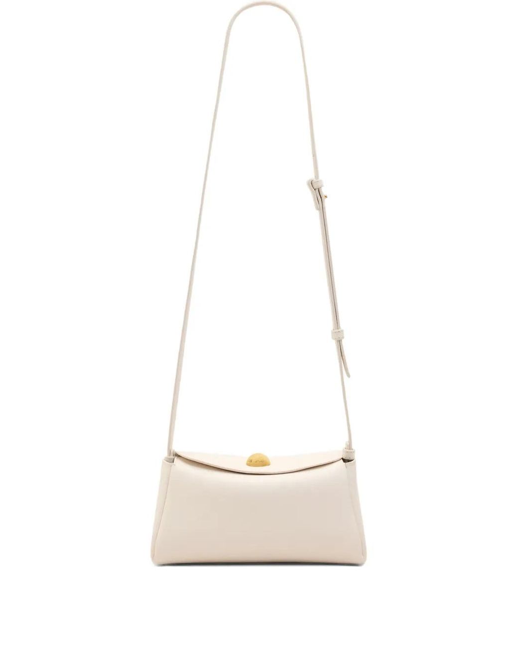 AMI White Cow Leather Mini Carrousel Bag
