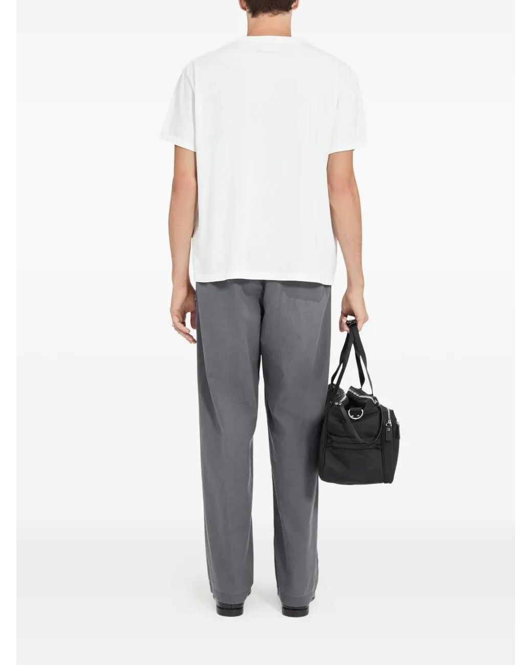 MM6 by Maison Margiela White Round-Neck Graphic T-Shirt for men