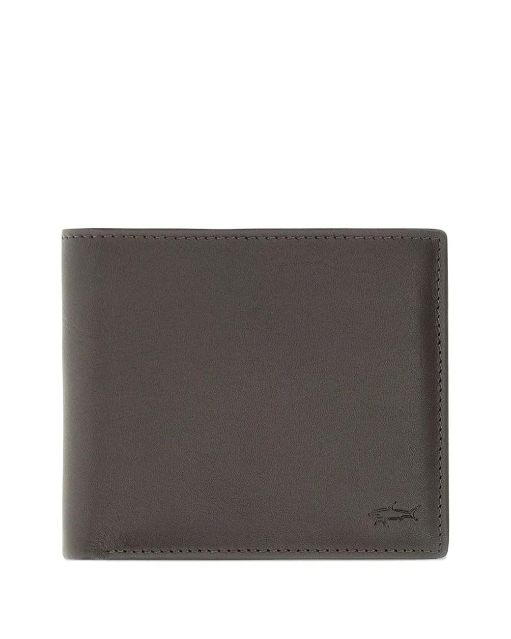 Paul & Shark Gray Leather Bi-Fold Wallet for men