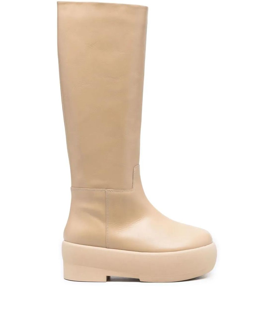 Gia Borghini White Chunky Sole Tubolar Boot Shoes