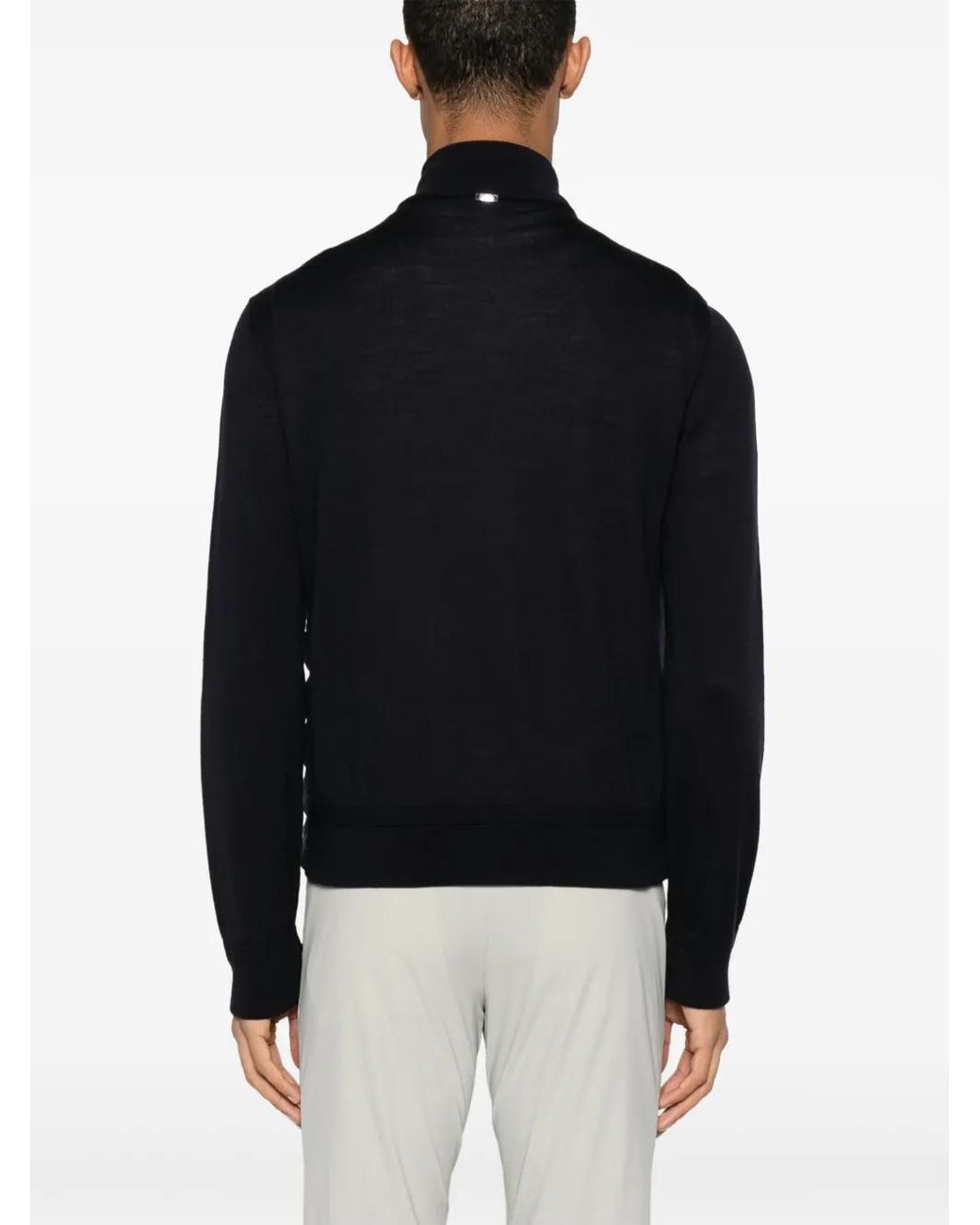 Herno Black Zip-Up Padded Cardigan for men