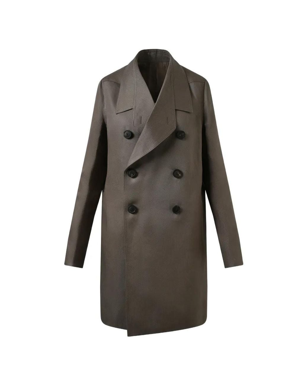 Rick Owens Gray Officer Double-Breasted Coat