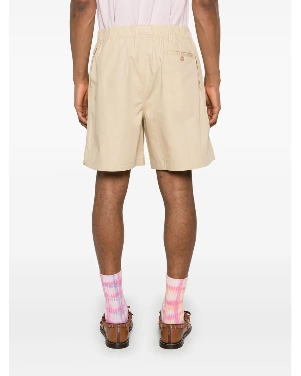 KENZO Natural Drawstring Shorts for men