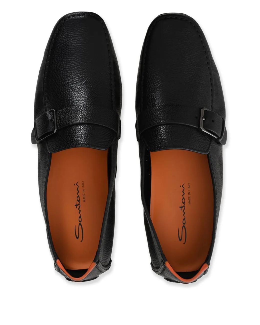 Santoni Black Hamel Loafers for men