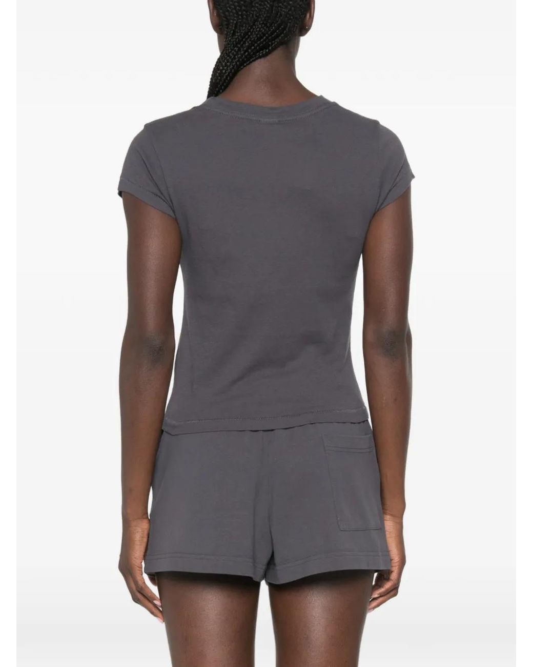 Sporty & Rich Gray Logo-Print T-Shirt