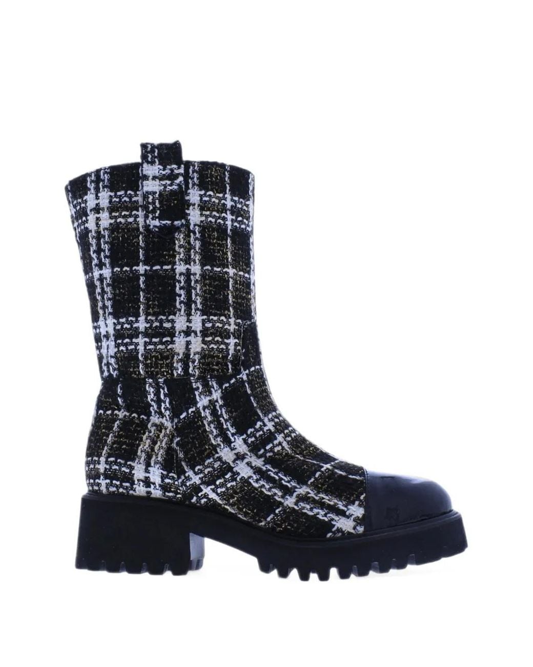 Toral Shoes Blue Check-Pattern Boots