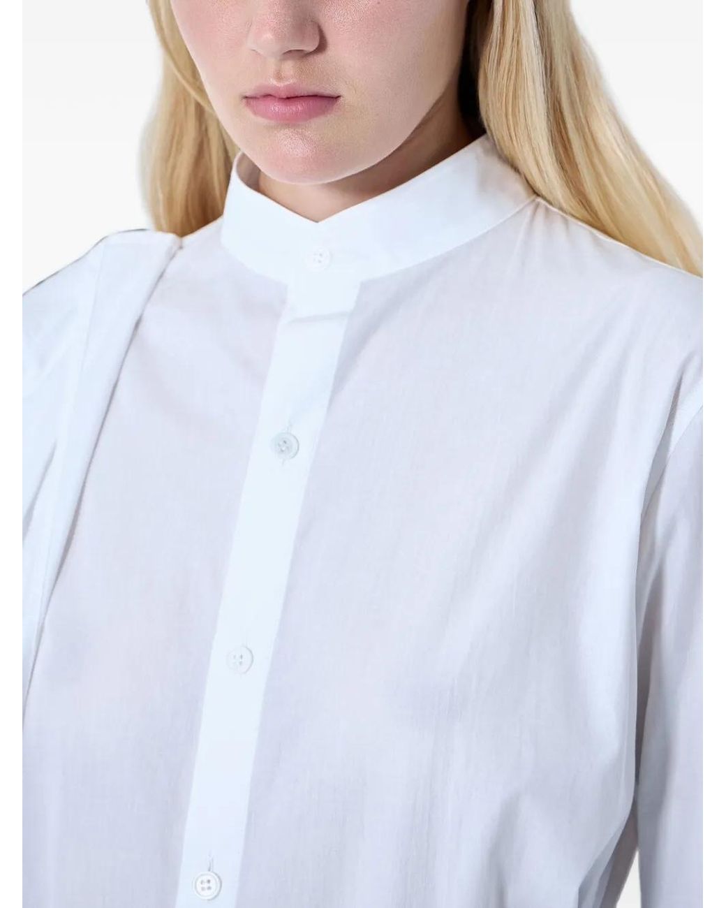 Yohji Yamamoto White Button-Down Extended Tie Detail Shirt