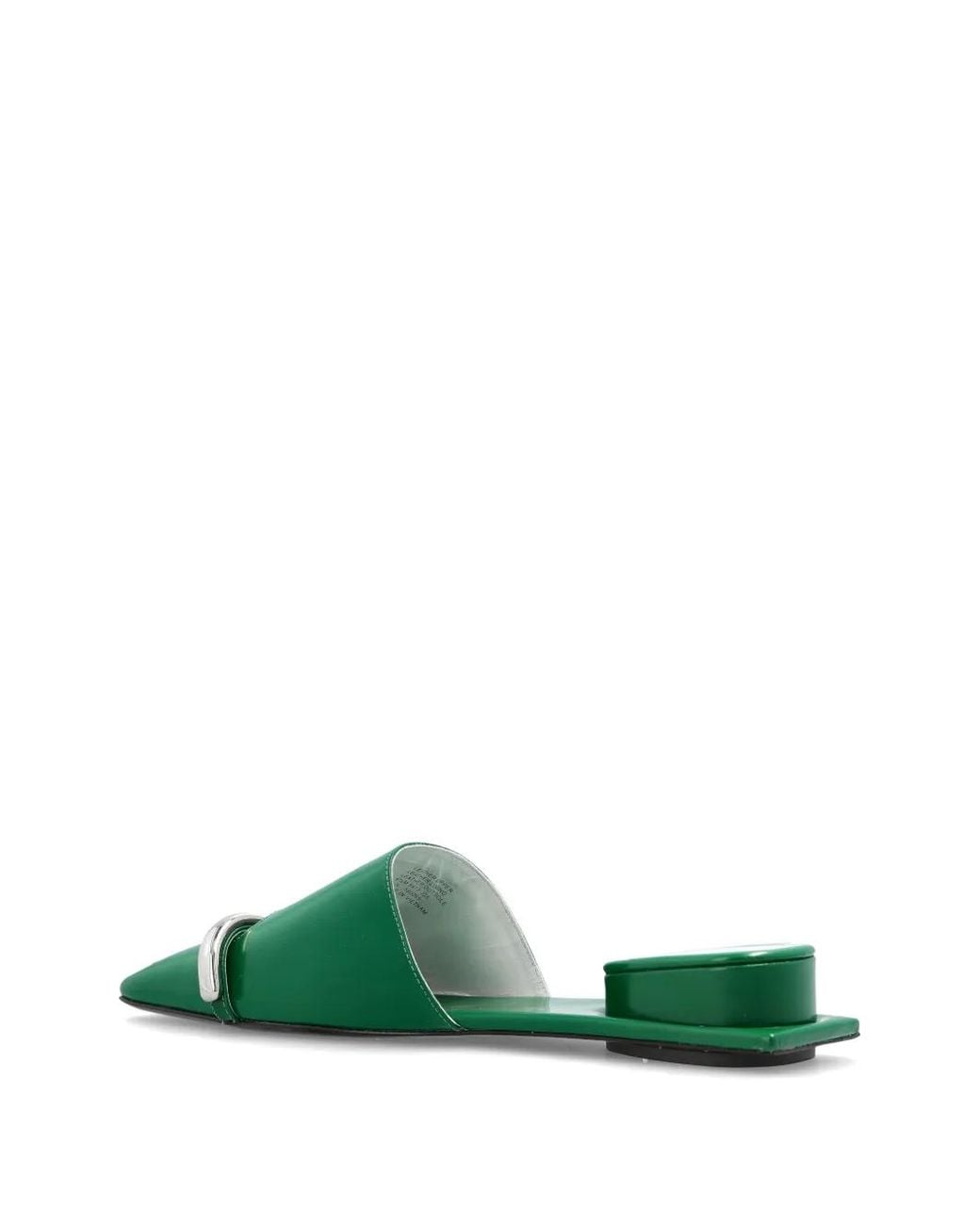 Tory Burch Green Pierced Leather Mules