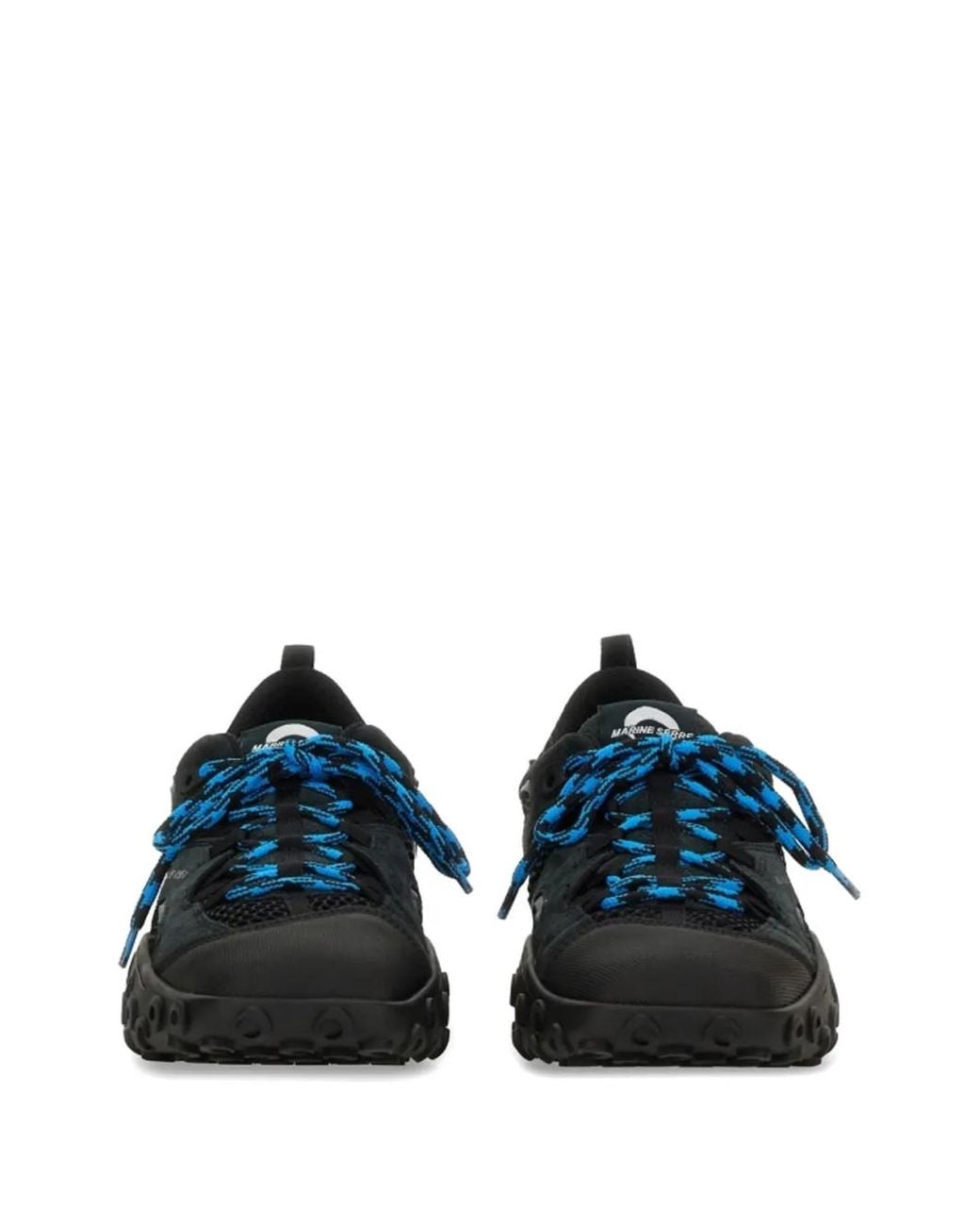 MARINE SERRE Black Cutout Leather Sneakers