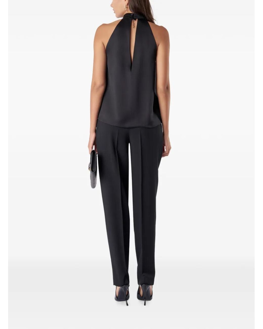 Il Volo Black Pleated Silk Trousers