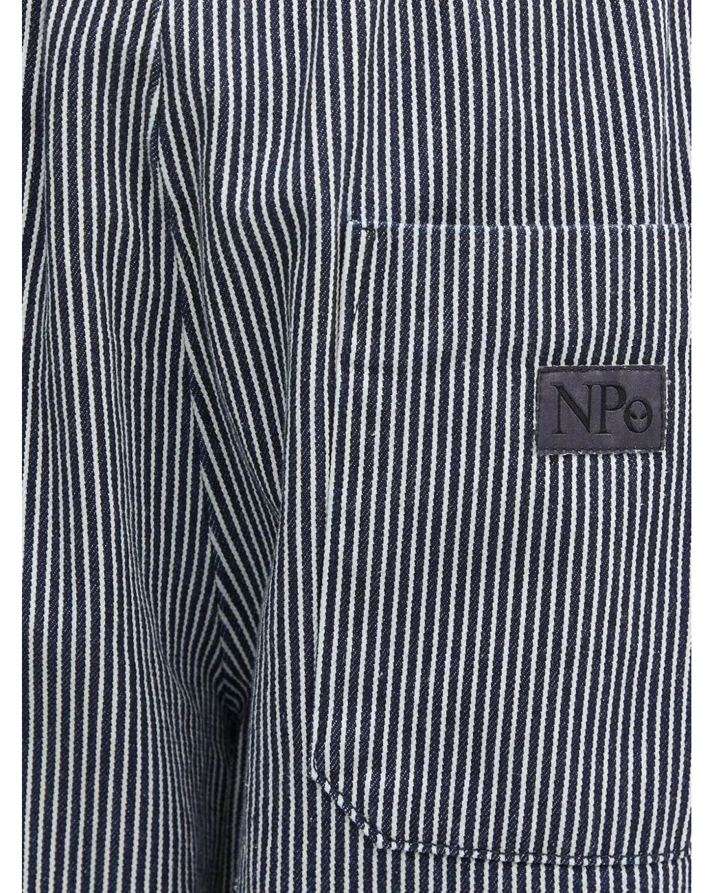 Aries Gray Striped Patch Shorts for men