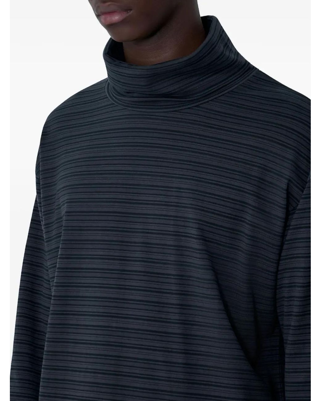 Comme des Garçons Blue Striped Turtleneck Sweatshirt for men