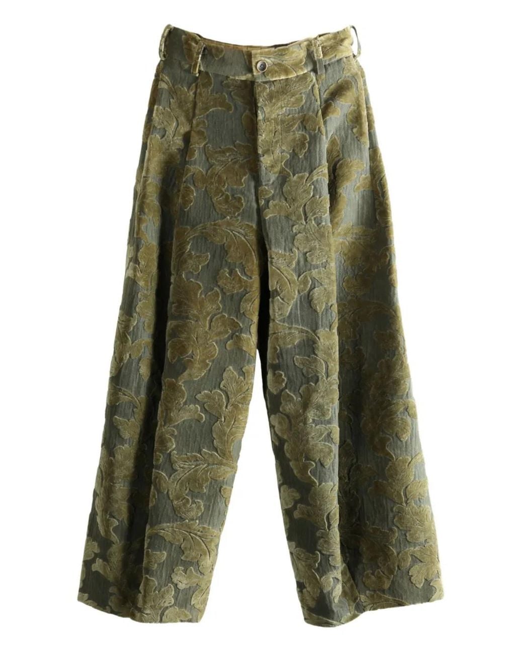 Uma Wang Green Jacquard Palazzo Trousers