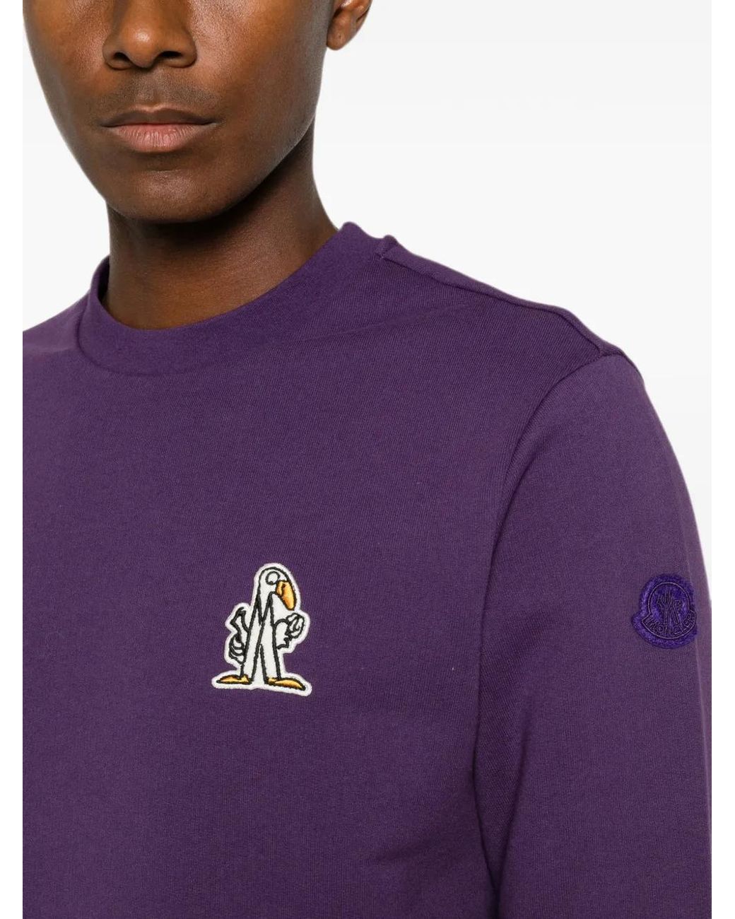 Moncler Purple Sweat Monduck En Coton for men