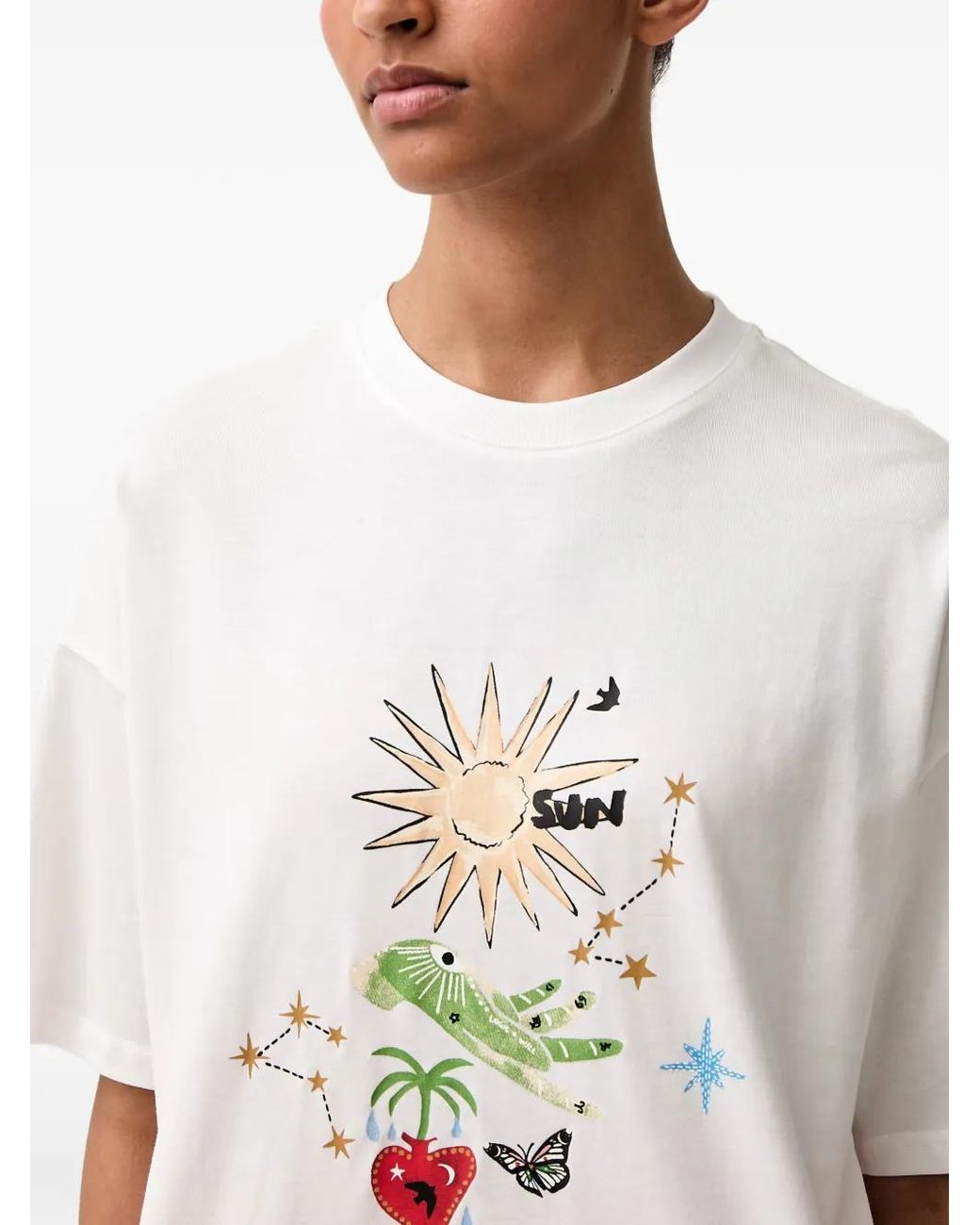 Never Fully Dressed Red Graphic-Print T-Shirt
