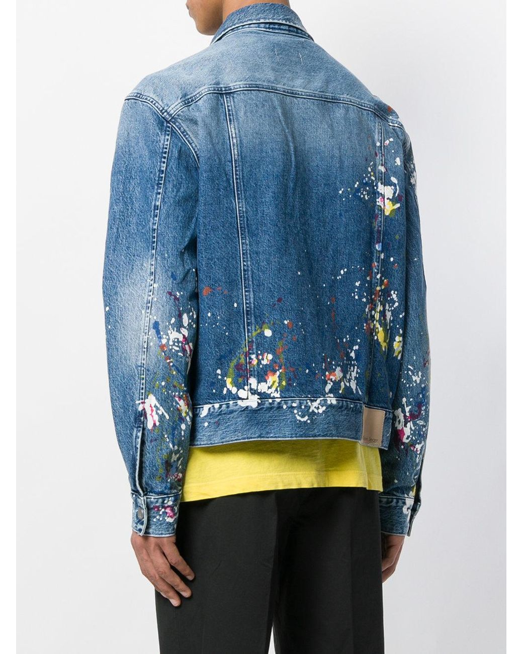 Calvin Klein Paint Splatter Denim Jacket in Blue for Men | Lyst UK