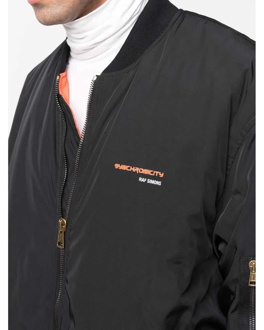 Raf Simons Black Synchronicity Oversized Padded Jacket for men