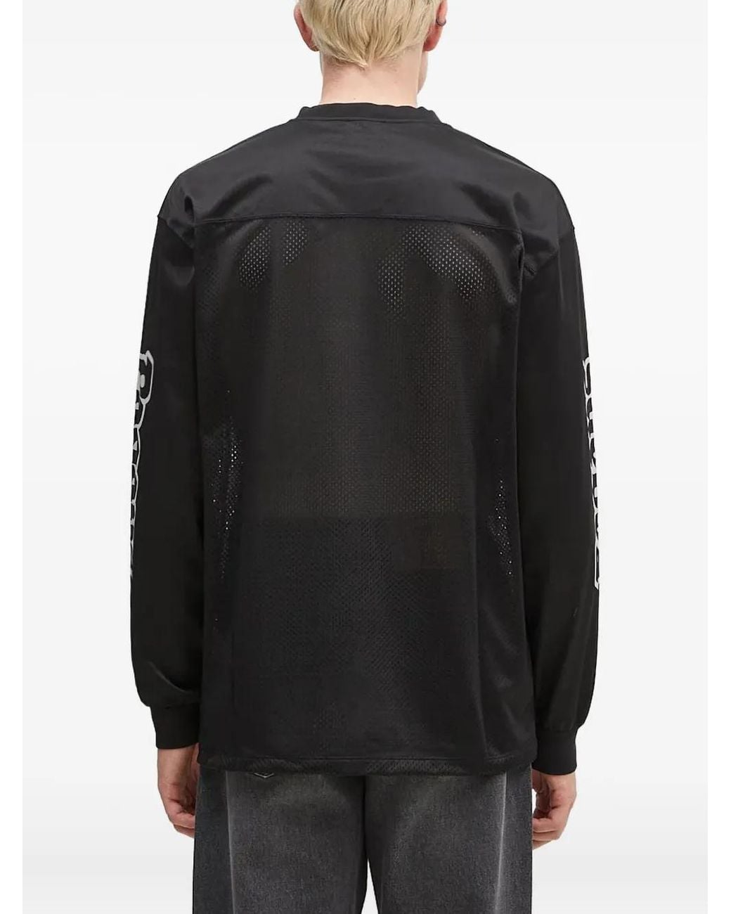 Aries Black Mesh-Panel Long-Sleeve Jersey for men