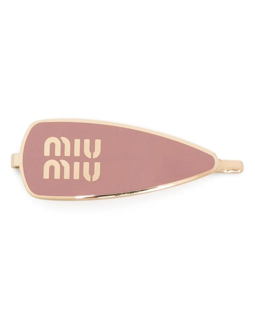 Miu Miu Pink Enameled Metal Hair Clip